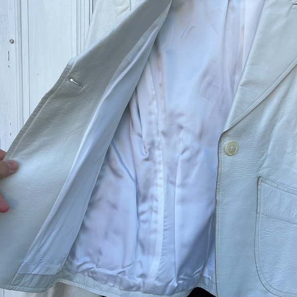MACKAGE CANADA LADIES WHITE LEATHER JACKET-M-VINTAGE-80’s vibe - Picture 6 of 11